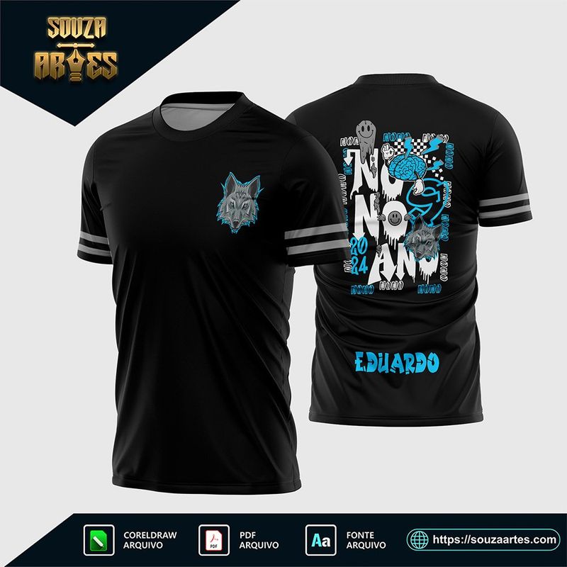 Camisa Nono Ano 2025 - Lobo Azul Grafite
