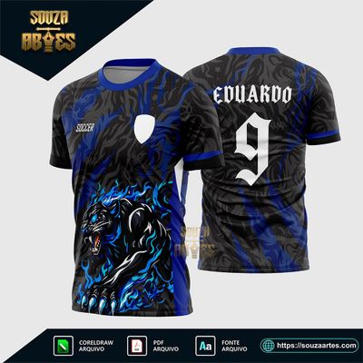 Arte Vertor Camisa Interclasse Pantera Azul