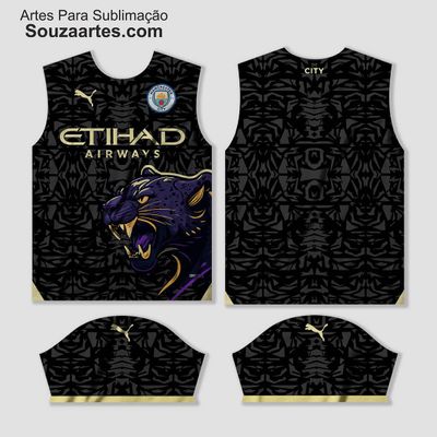 Arte Vetor Camisa Manchester City Pantera 2024