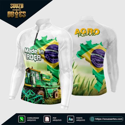 Arte Vetor Camisa AGRO Made in Roça - Agro Raiz 2025