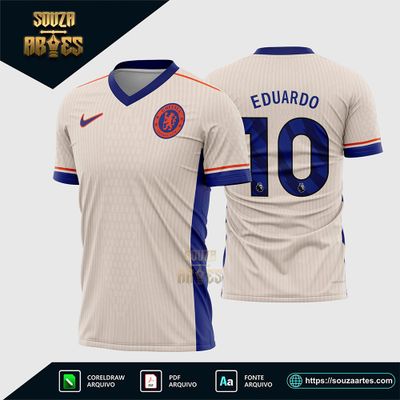 Arte Vetor Camisa Chelsea Reserva 2024 - 2025