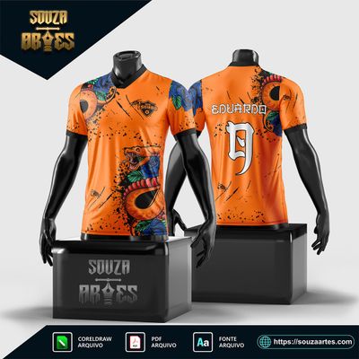 Arte Vetor Camisa InterClasse Cobra Laranja