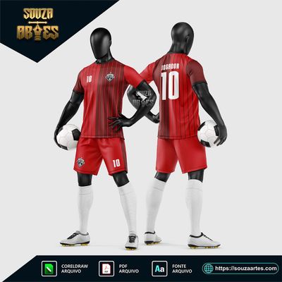Arte Vetor Estampa Uniforme de Time de Futebol Amador 2026