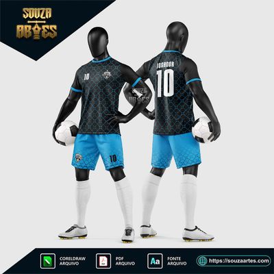 Arte Vetor Estampa Uniforme de Time de Futebol Amador 2026