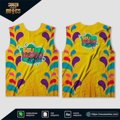 Arte Camisa Abadá Bloco Carnaval 2025 Sublimação - Modelo 15