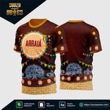 Camisa de São João marrom com bandeirinhas e estampa de arraial — imagem 1