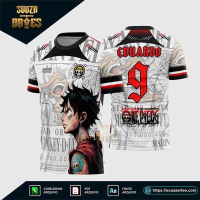 Arte Vetor Camisa Interclasse Luffy One Piece