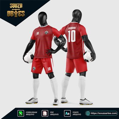 Arte Vetor Estampa Uniforme de Time de Futebol Amador 2026