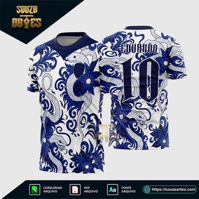 Arte Vetor Camisa Interclasse serpente azul