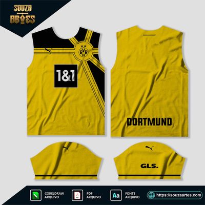 Arte Vetor Camisa Borussia Dortmound Conceito 2024