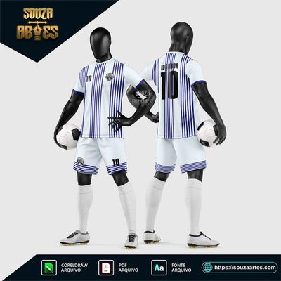 Arte Vetor Estampa Uniforme de Time de Futebol Amador 2026