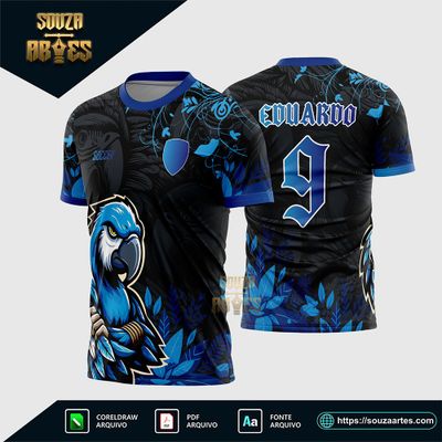 Arte Vertor Camisa Interclasse Arara Azul