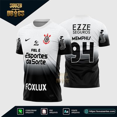 Arte Vetor Camisa do Corinthians Titular 2024 - 2025