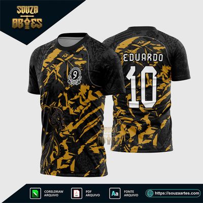 Arte Vetor Camisa InterClasse Pantera Nono Ano Modelo Dourado