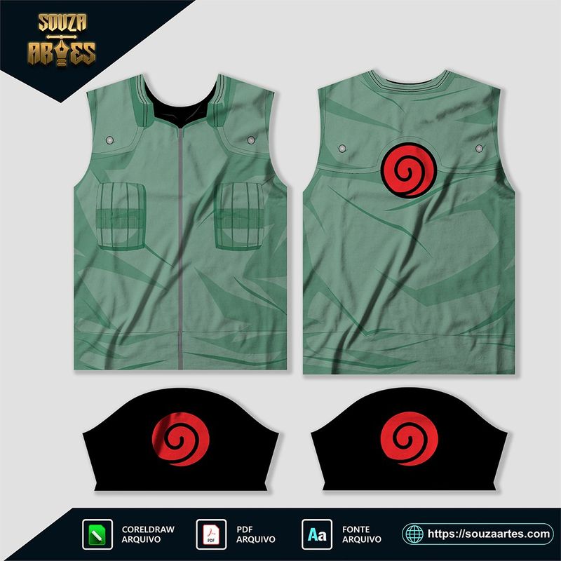 Estampa Vetor Camisa Kakashi Hatake em formato Corel Draw X7 e PDF