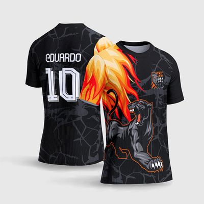 Arte Camisa Pantera Negra Com Fogo Terceirão