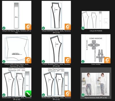 Molde de Costura Para Imprimir Camiseta - 44 - Calça de Pijama Feminino _Verão_ (PP ao GG)