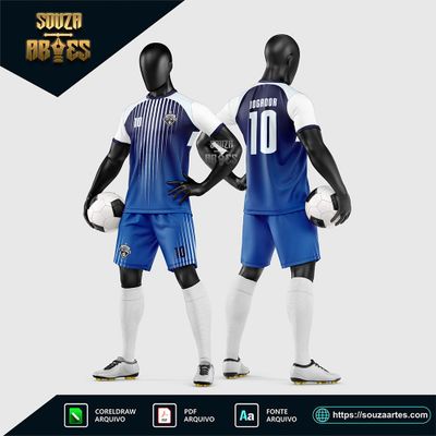 Arte Vetor Estampa Uniforme de Time de Futebol Amador 2026
