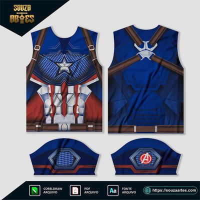 Arte Vetor Camisa Capitão America - Avengers