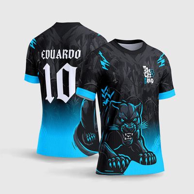 Arte Camisa Terceirão Pantera Negra Estilo Degrade Azul