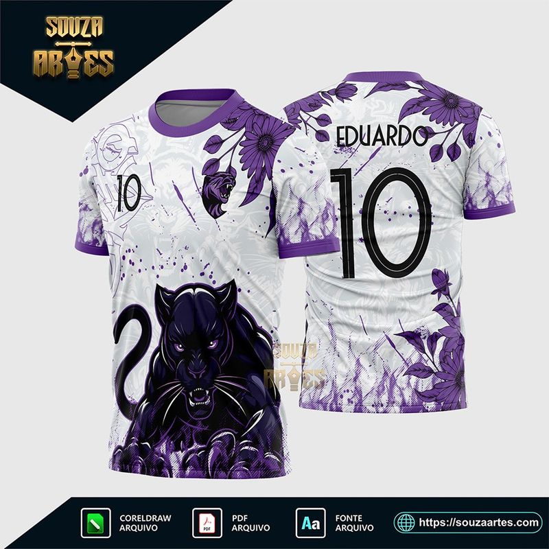 Arte Vetor Camisa Branca de Interclasse 2026 Pantera Negra Corel Draw X7 para sublimação