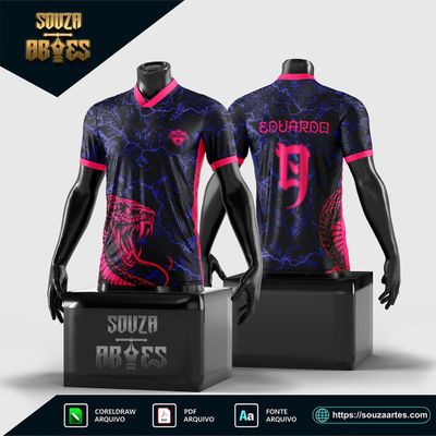 Arte Vetor Camisa Interclasse Serpente Roxa 2024 - 2025