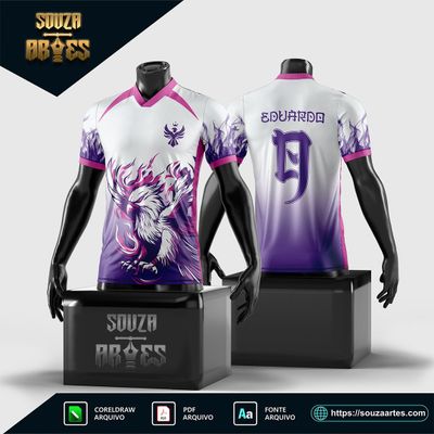 Arte Vetor Camisa Interclasse Fenix Rosa