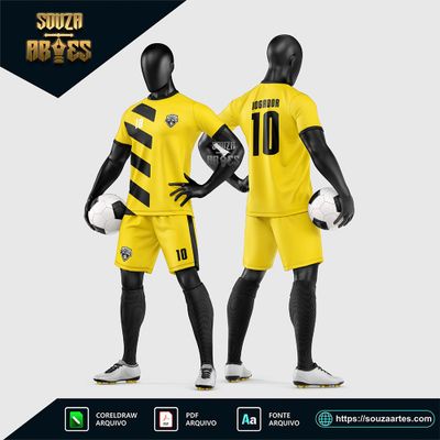 Arte Vetor Estampa Uniforme de Time de Futebol Amador 2026