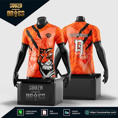 Arte Vetor Camisa InterClasse Tigre Laranja