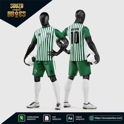 Arte Vetor Estampa Uniforme de Time de Futebol Amador 2026