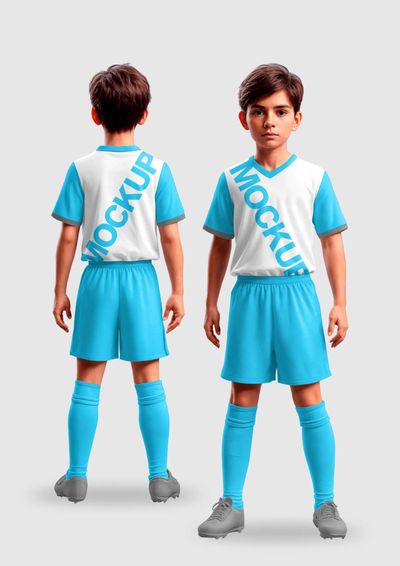 Mockup camisa infantil masculina gola V editável Corel Draw X7