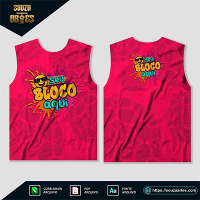 Arte Camisa Abadá Bloco Carnaval 2025 Sublimação - Modelo 04