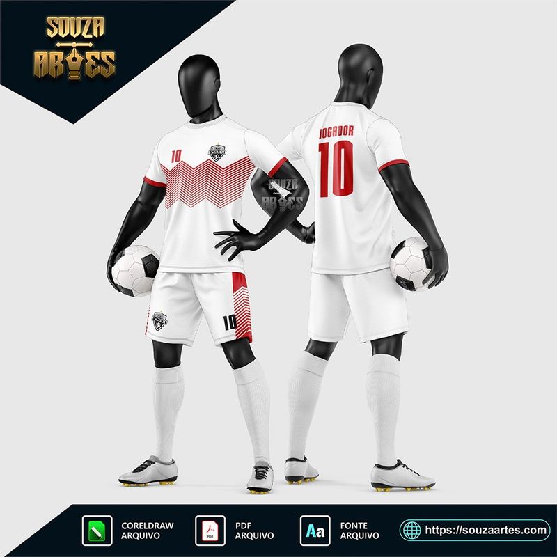 Uniforme de futebol amador branco com faixa diagonal rosa e preta