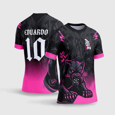 Arte Camisa Terceirão Pantera Negra Estilo Degrade Rosa