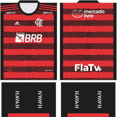 Template Camisa Futebol Flamengo Local 2022-2023