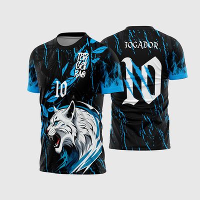 Arte Vetor Camisa Interclasse Lince Preto com Azul Terceirão - Jogos Internos 2026