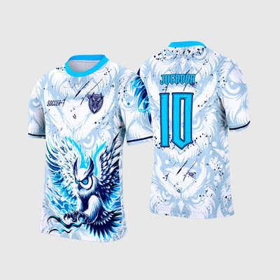 Arte Camisa Interclasse Coruja Branca com Azul