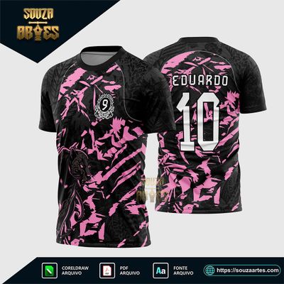 Arte Vetor Camisa InterClasse Pantera Nono Ano Modelo Rosa