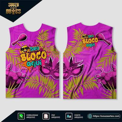 Arte Camisa Abadá Bloco Carnaval 2025 Sublimação - Modelo 02