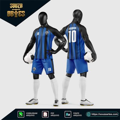 Arte Vetor Estampa Uniforme de Time de Futebol Amador 2026