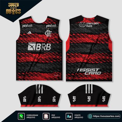 Arte Vetor Camisa Flamengo Conceito 2023 - 2024