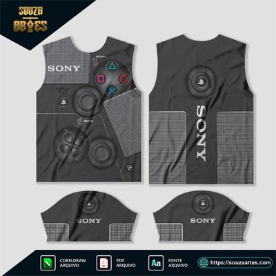 Arte Vetor Estampa Camisa Gamer - Sony