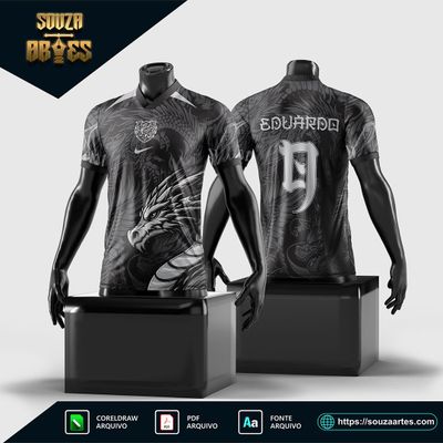 Arte Vetor Camisa Interclasse – Dragão Preto