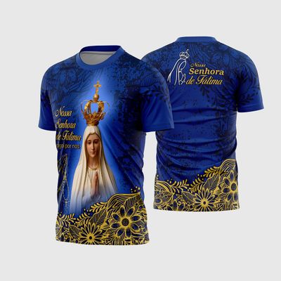 Arte Camisa Devocional Nossa Senhora de Fátima