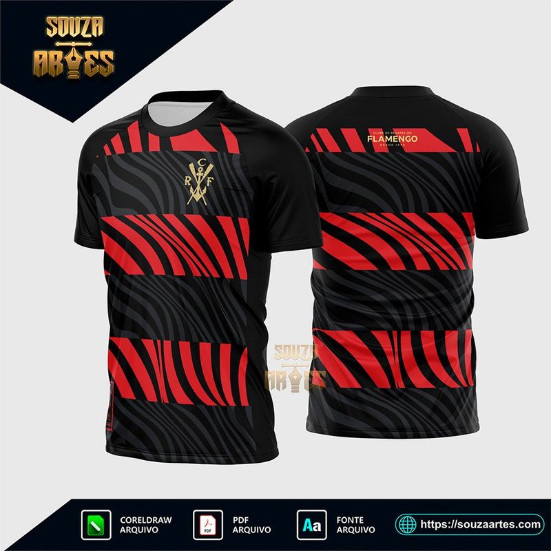 Arte Vetor Camisa Flamengo Pherusa 130 Anos Corel Draw X7 para sublimação