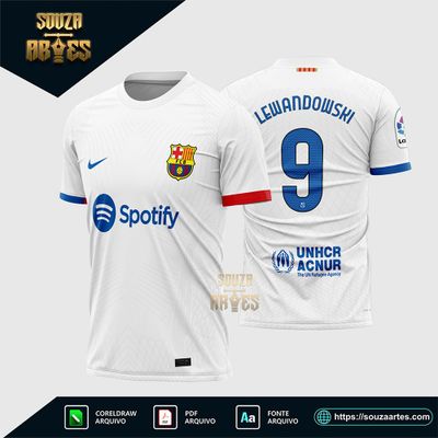 Arte Vetor Estampa Camisa Barcelona Reserva 2023 - 2024