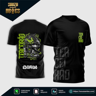 Arte Vetor Camisa Terceirão Caçador Mascarado Neon