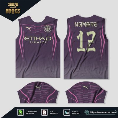 Arte Vetor Camisa Manchester City Conceito 2024