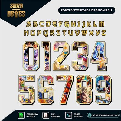 Fonte Personalizada Dragon Ball - Cdr x7