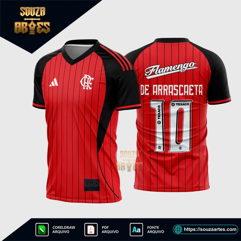 Arte Estampa Camisa Flamengo Passeio CWC 2025 - 2026 Corel Draw X7 para sublimação